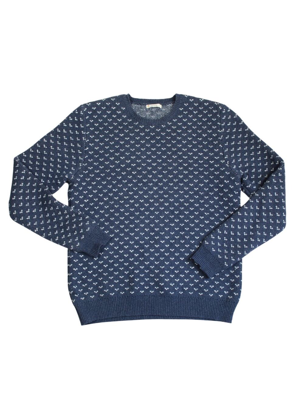 Marine Layer Sweater Mens Large Blue Wool Cotton Coastal Preppy Minimalist